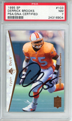 1995 UPPER DECK SP DERRICK BROOKS #103 HOF AUTOGRAPH PSA/DNA