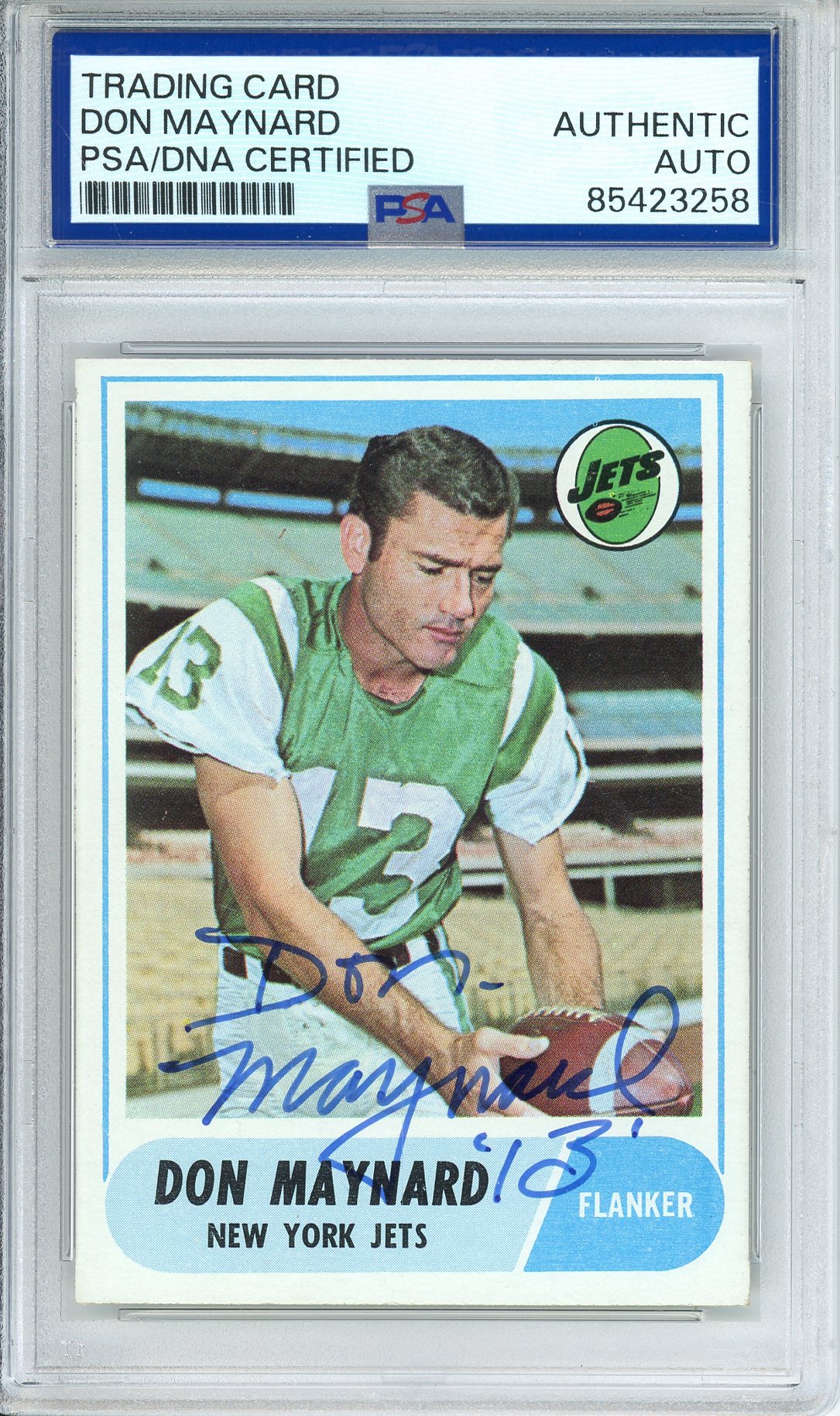 1968 TOPPS DON MAYNARD #169 HOF AUTOGRAPH PSA/DNA