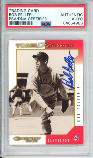 2002 DONRUSS TEAM HEROS BOB FELLER PSA/DNA AUTHENTIC AUTO HOF