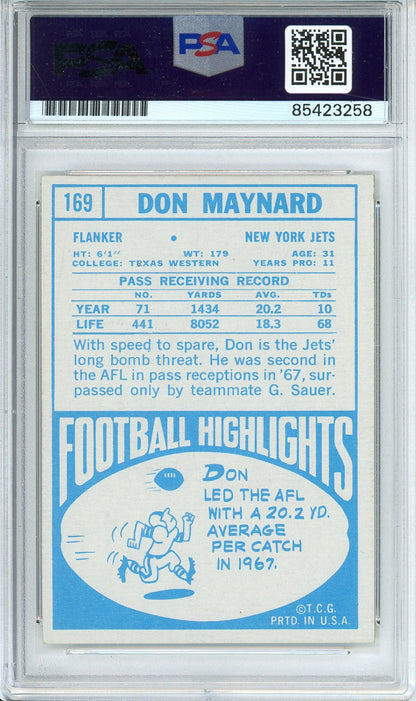 1968 TOPPS DON MAYNARD #169 HOF AUTOGRAPH PSA/DNA