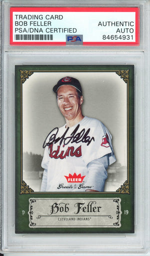 2006 FLEER GREATS OF THE GAME BOB FELLER #11 HOF PSA/DNA AUTHENTIC AUTO