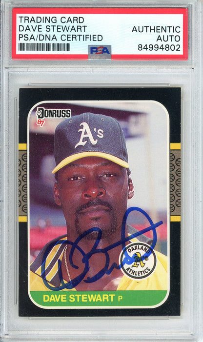1987 DONRUSS DAVE STEWART #648 A'S HOF WORLD SERIES CHAMP AUTOGRAPH PSA/DNA