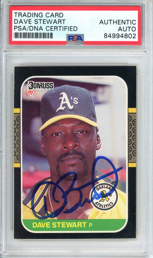 1987 DONRUSS DAVE STEWART #648 A'S HOF WORLD SERIES CHAMP AUTOGRAPH PSA/DNA