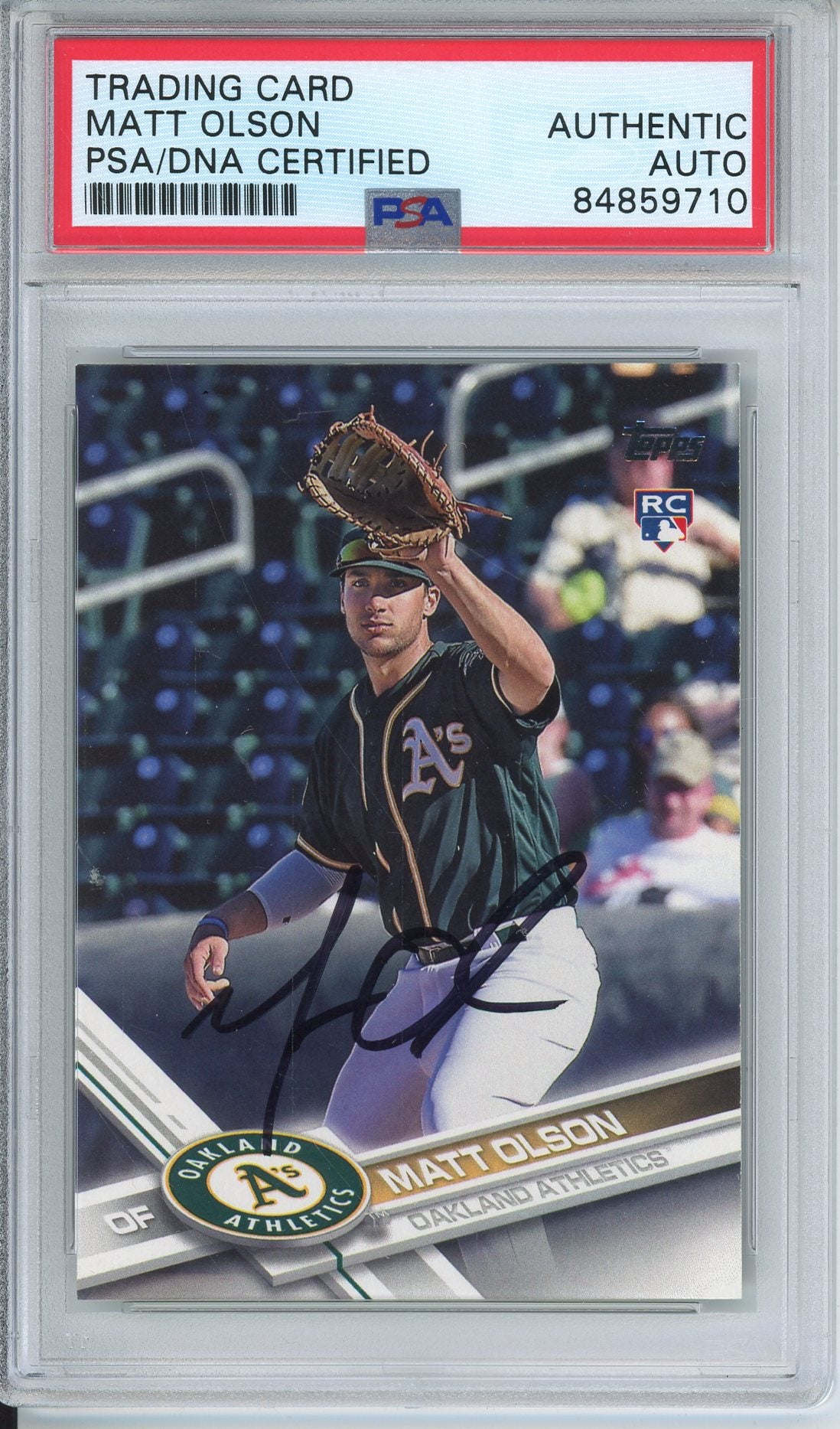 2017 TOPPS SERIES 2 MATT OLSON #476 ROOKIE AUTOGRAPH PSA/DNA