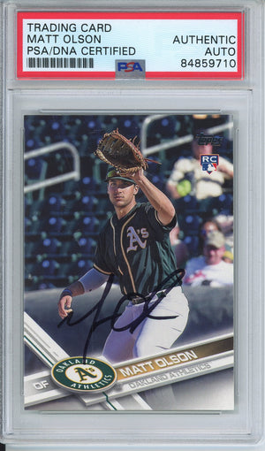 2017 TOPPS SERIES 2 MATT OLSON #476 ROOKIE AUTOGRAPH PSA/DNA