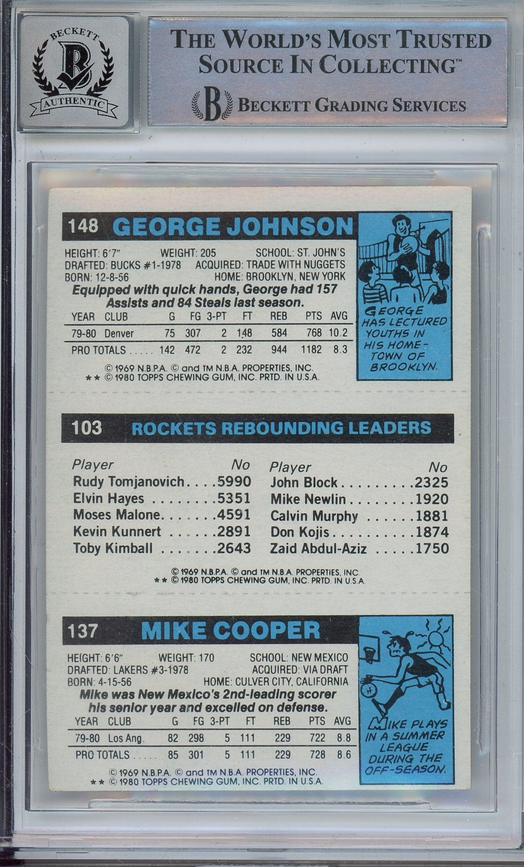 1980 TOPPS MIKE MICAHEL COOPER BAS RC ROOKIE AUTO CARD (9055)