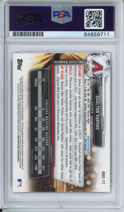 2017 BOWMAN CHROME DAULTON VARSHO #BDC-17 1ST BOWMAN AUTOGRAPH PSA/DNA