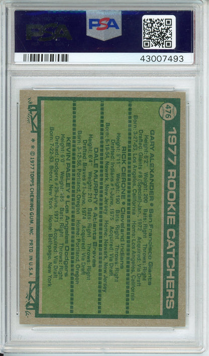 1977 TOPPS ROOKIES CATHERS DALE MURPHY #476 PSA/DNA NM-MT 8 AUTO 10