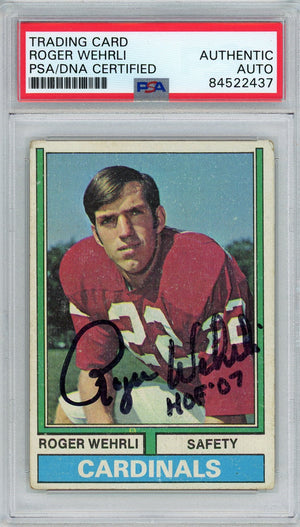 1974 TOPPS ROGER WEHRLI AUTO CARD PSA/DNA