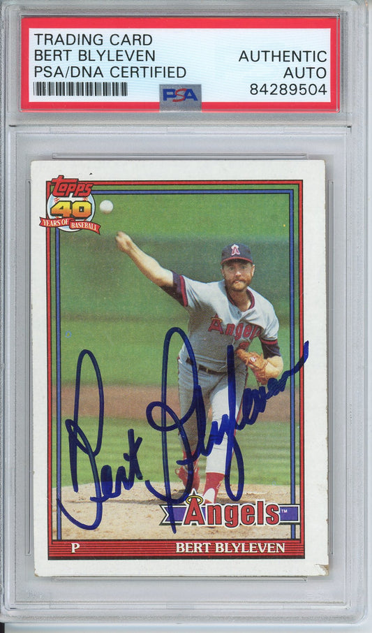 1991 TOPPS BERT BLYLEVEN #615 HOF AUTOGRAPH PSA/DNA