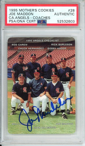 1995 MOTHER'S COOKIES JOE MADDON #28 PSA/DNA AUTHENTIC AUTO
