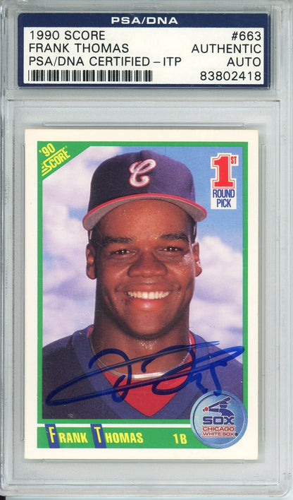 1990 SCORE FRANK THOMAS HOF PSA/DNA AUTHENTIC AUTO