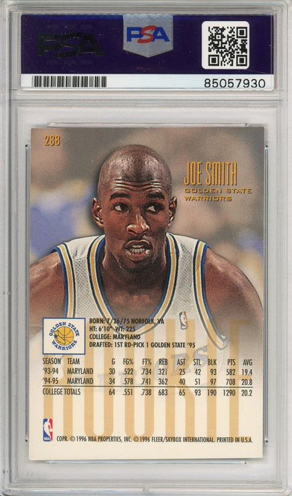 1995-96 FLEER ULTRA BASKETBALL JOE SMITH #288 WARRIORS AUTOGRAPH PSA/DNA AUTHENTIC AUTO