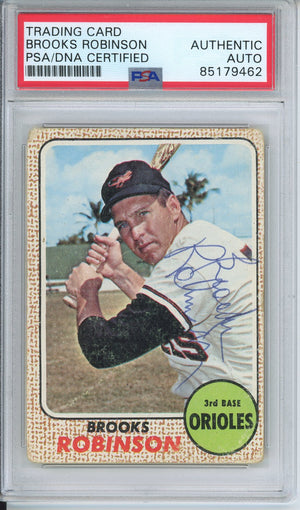 1968 TOPPS BROOKS ROBINSON #20 HOF AUTOGRAPH PSA/DNA