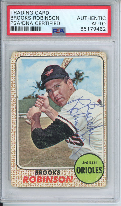 1968 TOPPS BROOKS ROBINSON #20 HOF AUTOGRAPH PSA/DNA