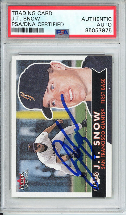 2001 FLEER TRADITION J.T. SNOW #248 GIANTS HOF PSA/DNA AUTHENTIC AUTO