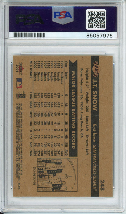 2001 FLEER TRADITION J.T. SNOW #248 GIANTS HOF PSA/DNA AUTHENTIC AUTO