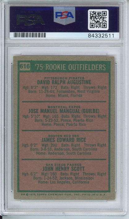 1975 TOPPS JIM RICE #616 ROOKIE HOF AUTOGRAPH PSA/DNA