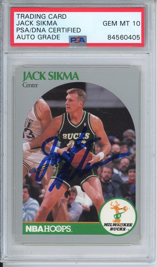1990 NBA HOOPS JACK SIKMA #183 HOF AUTOGRAPH PSA/DNA BUCK AUTO GRADE GEM MT 10