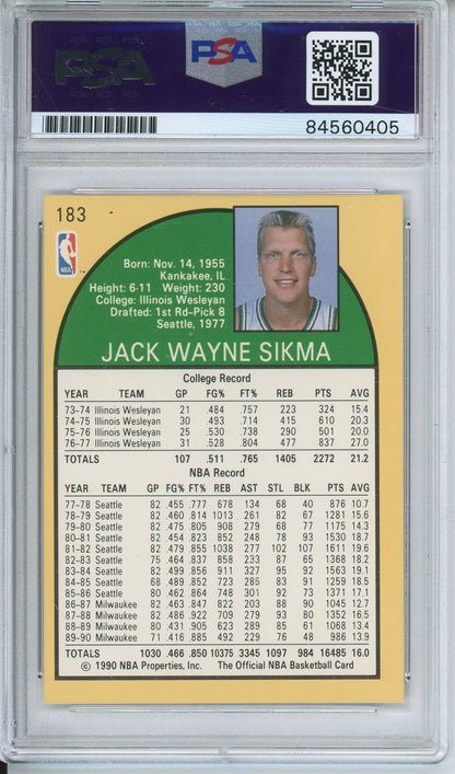 1990 NBA HOOPS JACK SIKMA #183 HOF AUTOGRAPH PSA/DNA BUCK AUTO GRADE GEM MT 10