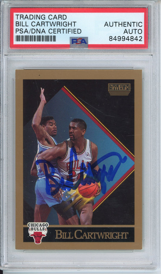 1990 SKYBOX BILL CARTWRIGHT #38 BULLS AUTOGRAPH PSA/DNA