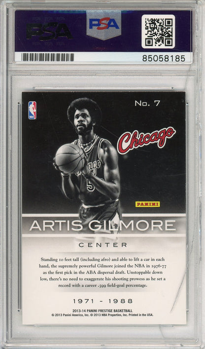 2014-14 PANINI PRESTIGE BASKETBALL ARTIS GILMORE #7 BULLS HOF AUTOGRAPHS PSA/DNA *CRACKED SLAB*