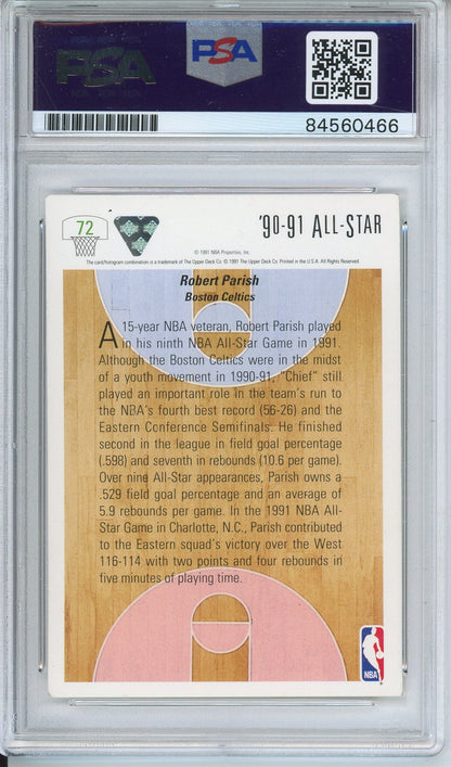 1991 UPPER DECK ROBERT PARISH #72 HOF AUTOGRAPH PSA/DNA