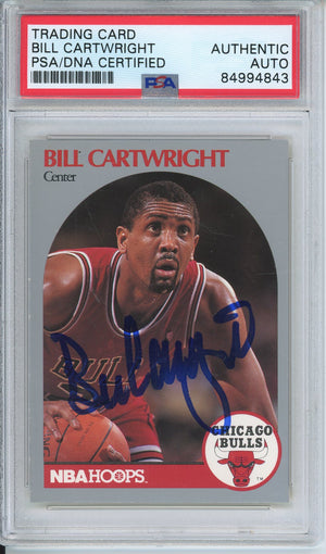 1990 NBA HOOPS BILL CARTWRIGHT #61 BULLS AUTOGRAPH PSA/DNA