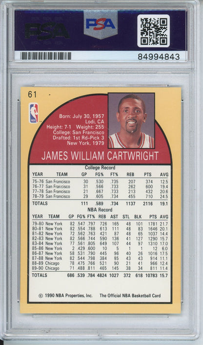 1990 NBA HOOPS BILL CARTWRIGHT #61 BULLS AUTOGRAPH PSA/DNA
