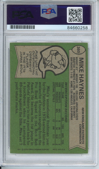 1978 TOPPS MIKE HAYNES #380 HOF AUTOGRAPH PSA/DNA