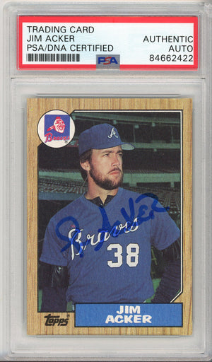 1987 Topps #407 Jim Acker Braves Auto - PSA/DNA