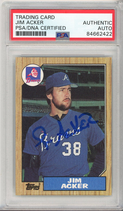1987 Topps #407 Jim Acker Braves Auto - PSA/DNA