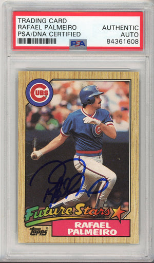 1987 Topps #634 Rafael Palmeiro Auto - PSA/DNA