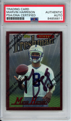 1996 FINEST MARVIN HARRISON RC ROOKIE PSA DNA AUTO