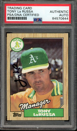1987 TOPPS TONY LARUSSA HOF A'S MANAGER #68 PSA/DNA AUTHENTIC AUTO