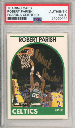 1989 NBA HOOPS ROBERT PARISH #185 CELTIS HOF AUTOGRAPH PSA/DNA AUTHENTIC AUTO (444)