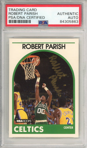1989 NBA HOOPS ROBERT PARISH #185 CELTIS HOF AUTOGRAPH PSA/DNA AUTHENTIC AUTO (863)