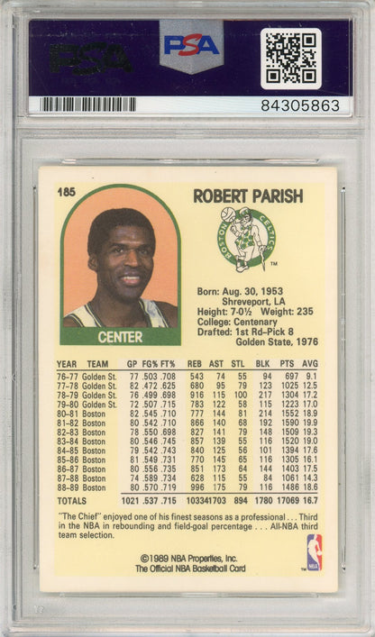 1989 NBA HOOPS ROBERT PARISH #185 CELTIS HOF AUTOGRAPH PSA/DNA AUTHENTIC AUTO (863)