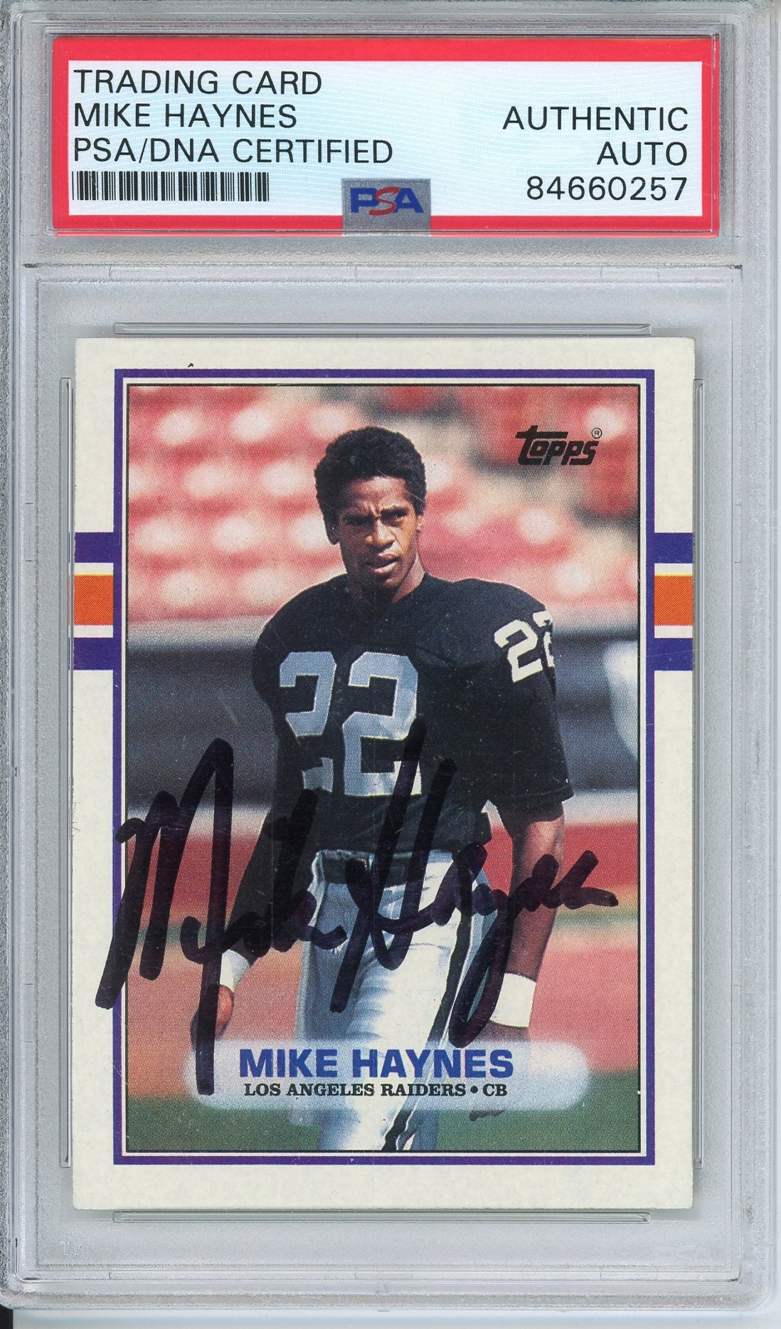 1989 TOPPS MIKE HAYNES #268 HOF AUTOGRAPH PSA/DNA