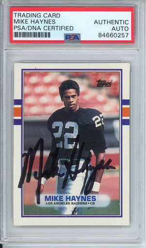 1989 TOPPS MIKE HAYNES #268 HOF AUTOGRAPH PSA/DNA