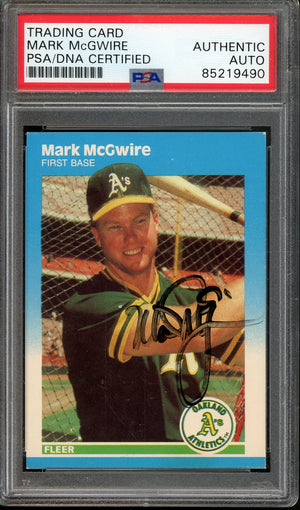 1987 FLEER #U-76 MARK MCGWIRE ROOKIE CARD AUTO PSA/DNA CERTIFIED ATHLETICS