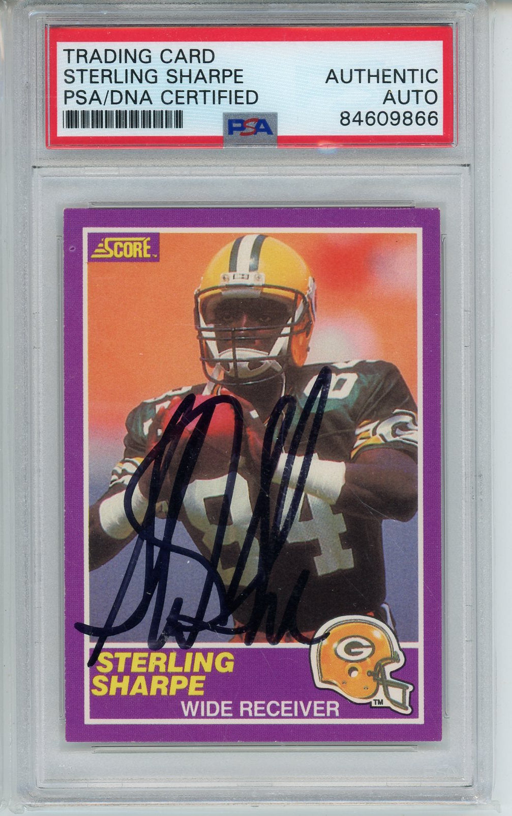 1989 SCORE SUPPLEMENTIAL STERLING SHARPE RC ROOKIE PSA DNA AUTO #333S