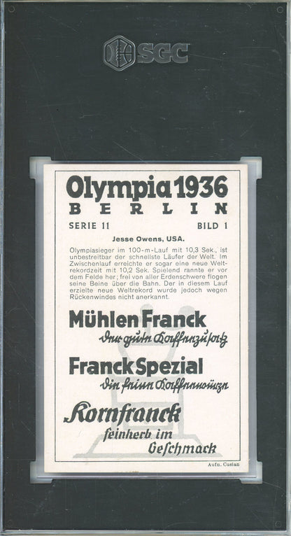 1936 MUHLEN FRANCK OLYMPIA JESSE OWENS #1 SERIE 11 SGC 3