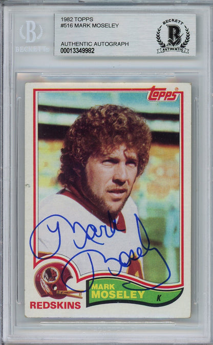 1982 TOPS MARK MOSELEY #516 BAS AUTO (9982)