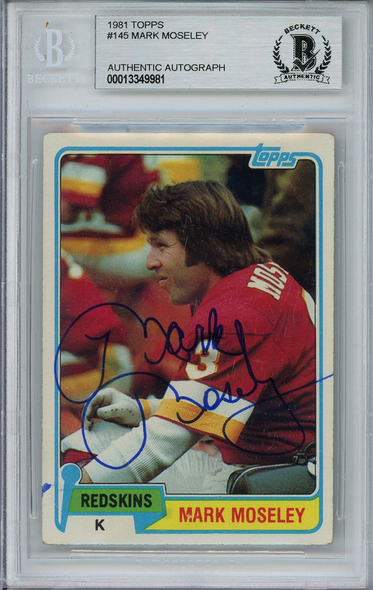 1981 TOPPS MARK MOSELEY #145 BAS AUTO