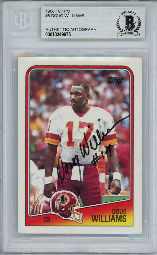 1988 TOPPS DOUG WILLIAMS #8 BAS AUTO (9975)