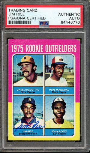 1975 TOPPS CHEWING GUM JIM RICE #615 ROOKIE CARD PSA/DNA AUTHENTIC AUTO RED SOX
