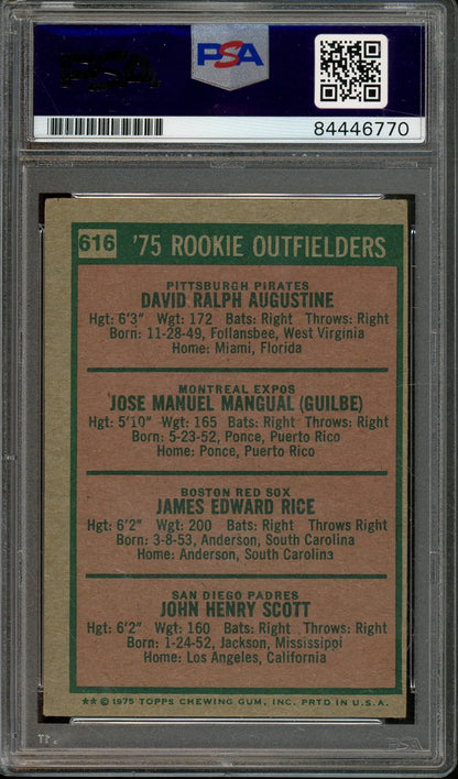 1975 TOPPS CHEWING GUM JIM RICE #615 ROOKIE CARD PSA/DNA AUTHENTIC AUTO RED SOX