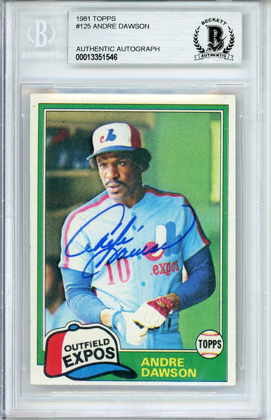 1981 TOPPS ANDRE DAWSON #125 HOF AUTOGRAPH BECKETT