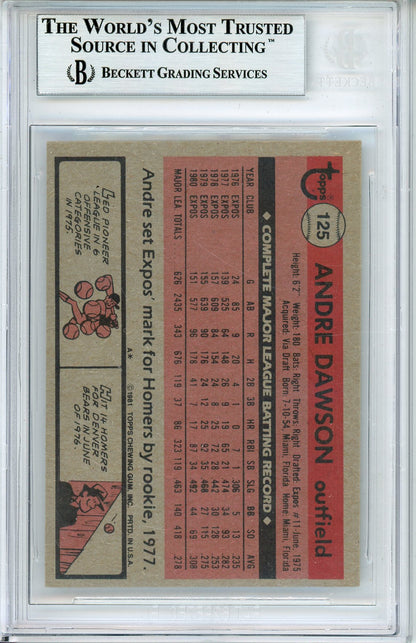 1981 TOPPS ANDRE DAWSON #125 HOF AUTOGRAPH BECKETT